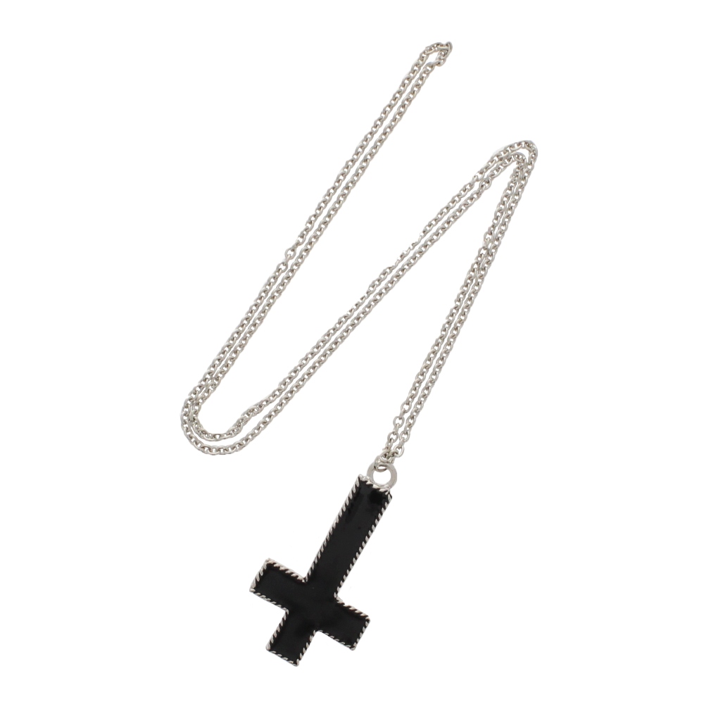 Zac's Alter Ego - Upside down Black cross Collier - Noir